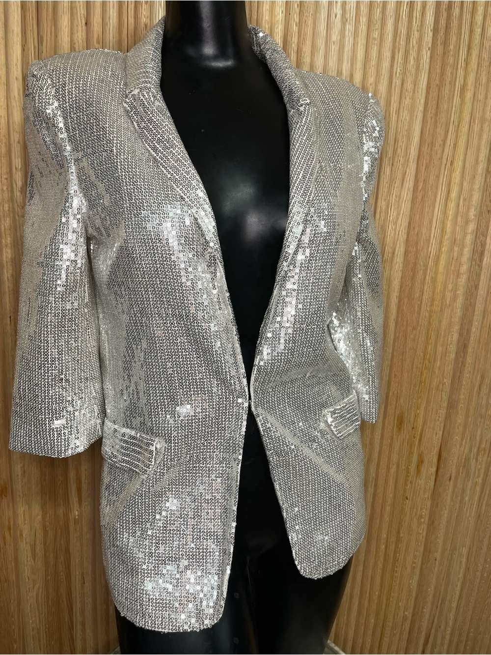 Forever 21 Silver Sequin Blazer Jacket